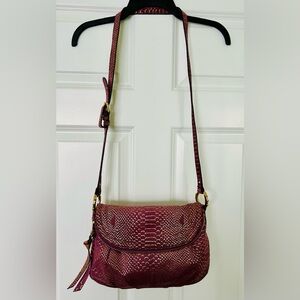 Aimee Kestenberg Suede Leather Mauve Crossbody Bag Gold-Toned Hardware/Design